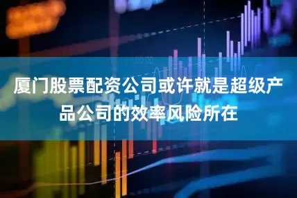 厦门股票配资公司或许就是超级产品公司的效率风险所在